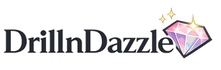 Drills n Dazzle Diamond Painting Brand's logo showing a shiny Diamond